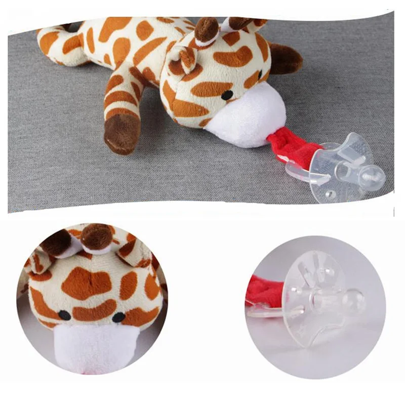 Murah Bayi Dot Pemegang MAM Dot Klip dengan Hewan Plush Mainan Makanan Grade Silikon Penenang BEBE Baru Lahir Teether Makan Alat