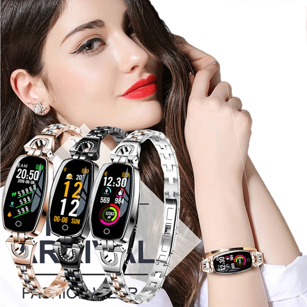 

Smart Watch Women Girl Crystal Luxury Gifts For Mother Pedometer Sport SmartWatch Bracelet Heart Rate Monitor Waterproof Watch