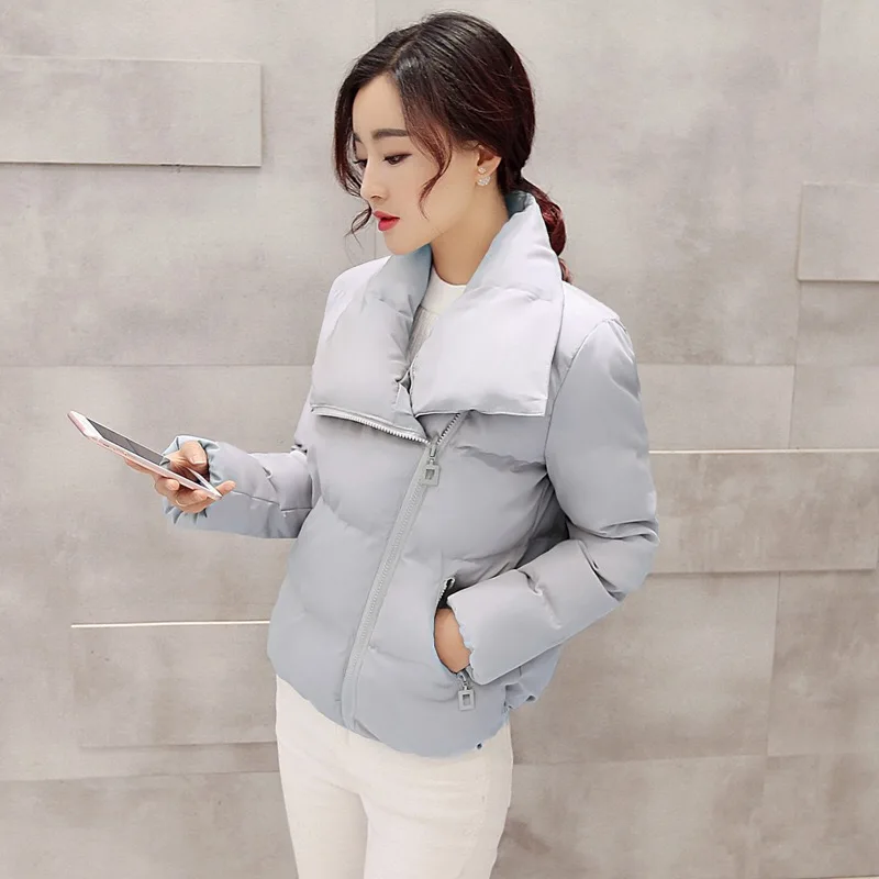 Stand Collar Winter Jacket Women Solid Stylish Womens Basic Jackets Outwear Autumn Short Coat Jaqueta Feminina Inverno 2018 New