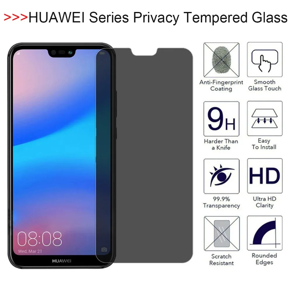 

9H 2.5D Privacy Screen Protector F For HuaWei Nova 2 2s 2i 3 3i 3e 4 Nova 2 plus Nova 2i lite Anti-Peeping Tempered Glass