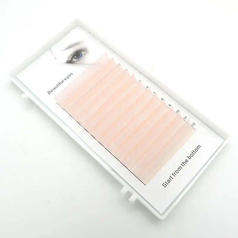 

HBZGTLAD New C/D curl 0.07/0.1mm 8/14mm false lashes light pink eyelash individual colored lashes Faux volume eyelash extensions