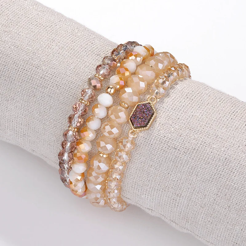 Joolim ювелирные изделия оптом/6 цветов натуральный камень бисера эластичный многослойный браслет массивный браслет для женщин