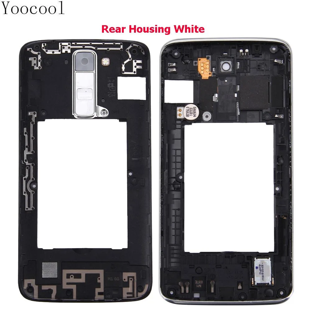 LG K7 Back Plate Housing Camera Lens Panel with Speaker Ringer Buzzer & Vibrating Motor(White)-1 - 