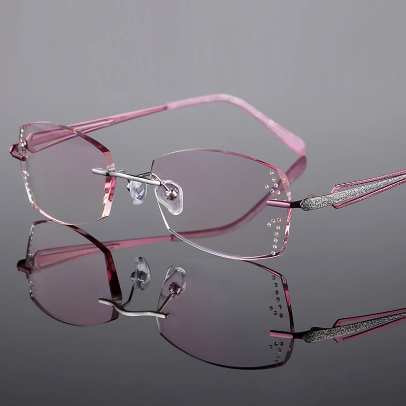 

Rimless Glasses Prescription Glasses Titanium frame Women's Optical glasses Myopia Hyperopia Progressive prescription j01