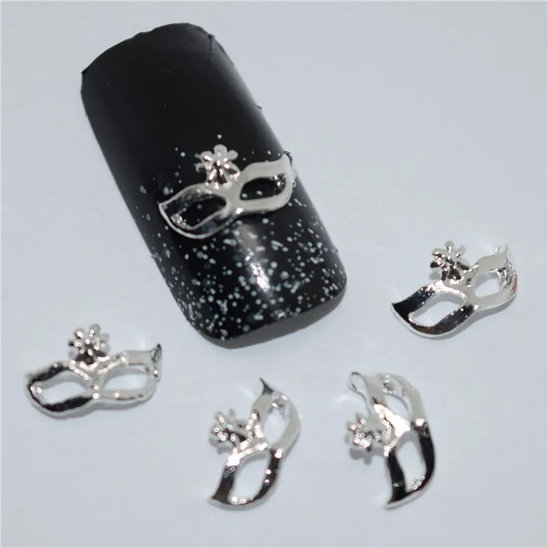 10psc New Silver mask 3D Nail Art Decorations,Alloy Nail Charms,Nails Rhinestones Nail Supplies #386