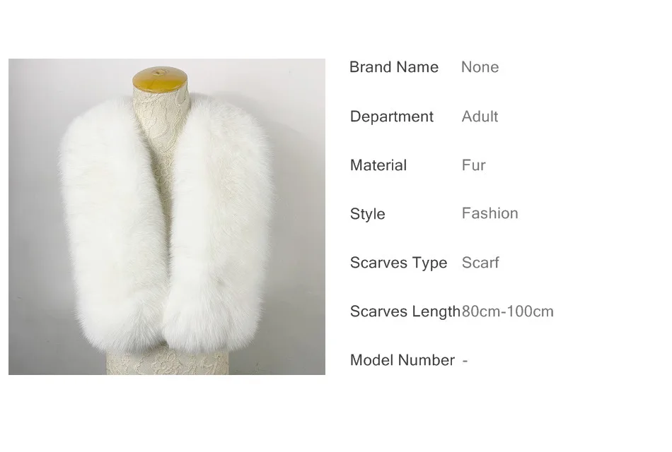 TOPFUR New Fashion Winter Female Scarf Real Fur Scarf For Women Natural Fox Fur White Fur Solid Long Luxury Scarfs Women