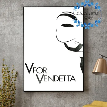 

Classic Movie V for Vendetta Nordic Minimalist Movie Art Canvas Poster Wall Picture for Room No Frame