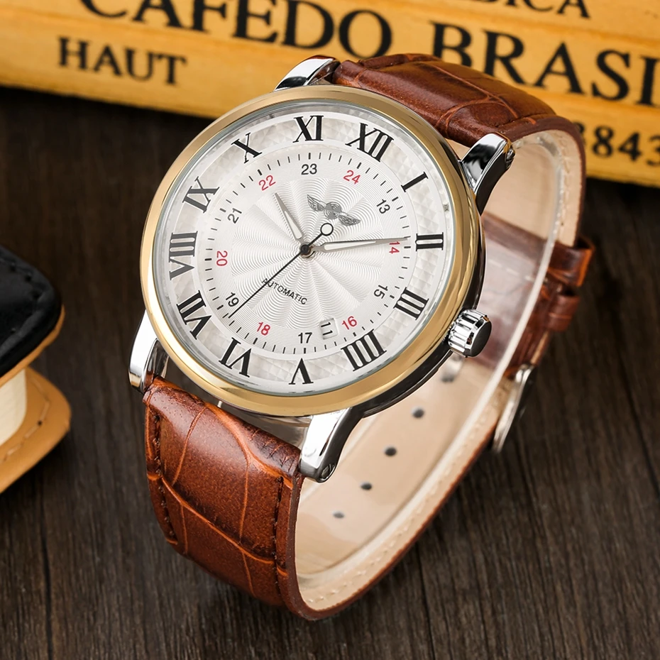 Лидирующий известный бренд, мужские деловые часы с автоматическим заводом, мужские часы с автоматической датой, мужские спортивные модные механические наручные часы для мужчин