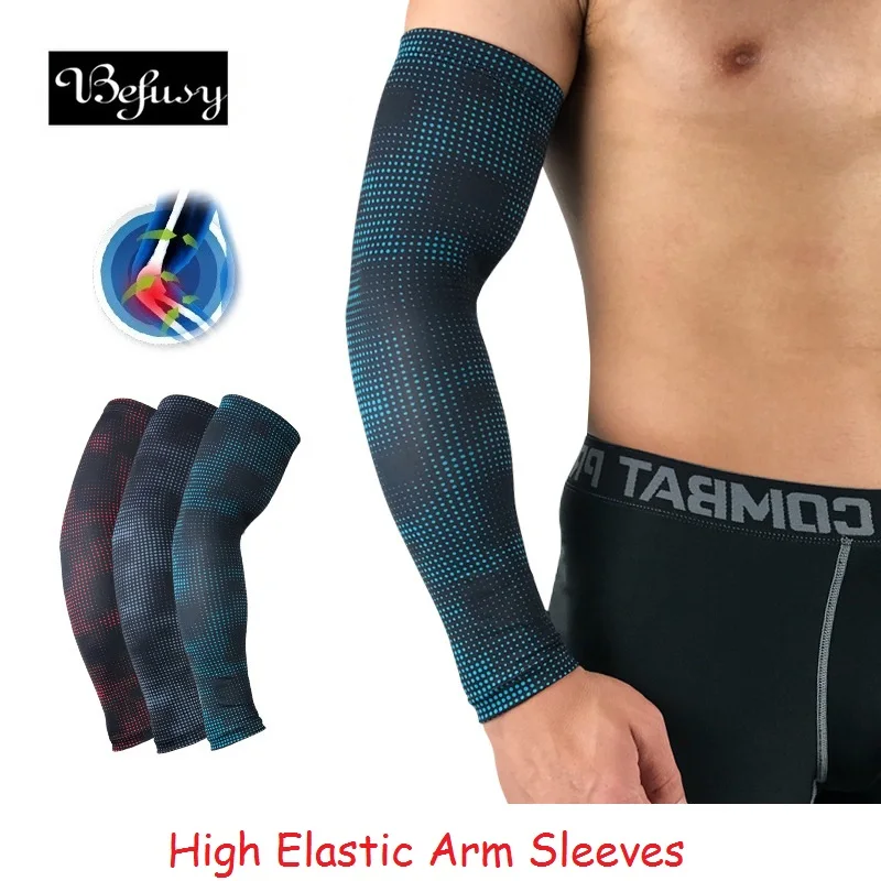 1 pair uv حماية تشغيل الدراجات الذراع تدفئة الذراع كرة الطائرة دراجة دراجة ذراع يغطي الغولف الرياضية الكوع