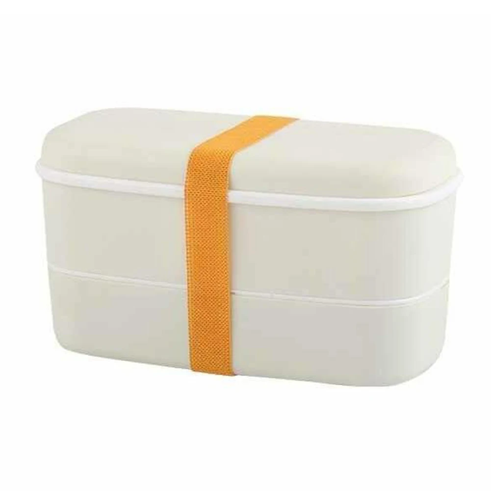 

Microwave Food Storage Double Layered Lunch Japanese Style Bento Box Work School Kids Adults Portable Reusable With Cutlery