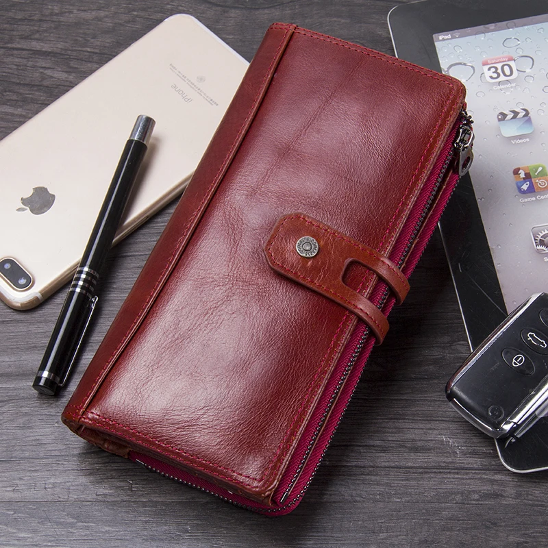 

Hot Sale 2019 Wallet Brand Genuine Leather Women Wallets Female Card Holder Long Lady Clutch Carteira Feminina Coin Purse New