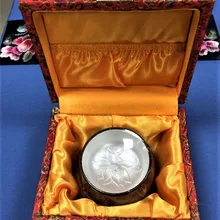 Красное дерево серебро инкрустация Чай чашка чистого Серебряная рыба lotus Кружка дерева чашки