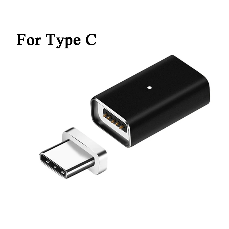 CHARMOON Micro USB для type-C Магнитный адаптер конвертер для Macbook Nexus 5X для OnePlus 6 зарядный Магнитный кабель адаптер - Цвет: Черный