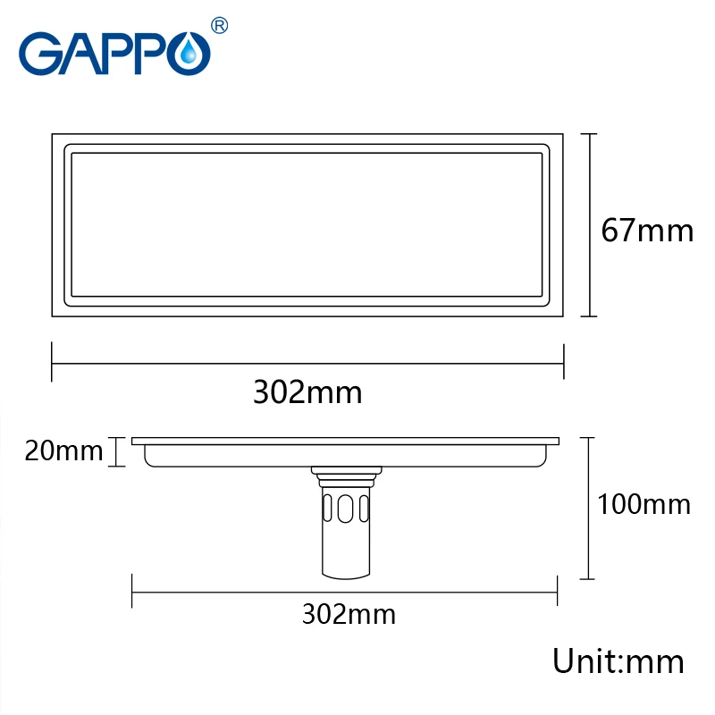Сетчатый фильтр GAPPO из нержавеющей стали для слива отходов в ванной