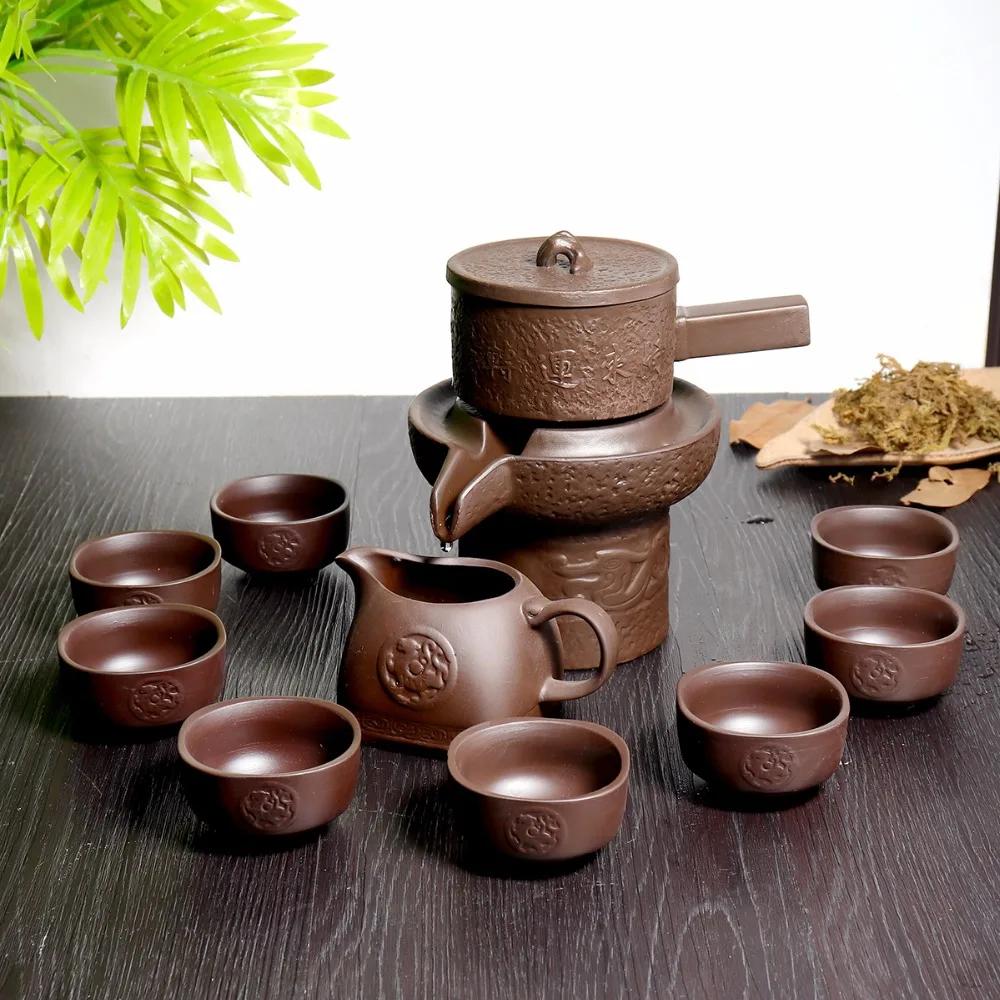 

9PCS Chinese Real Zisha Purple Clay Tea Set Oriental China Tea Set Tea Pot Cups