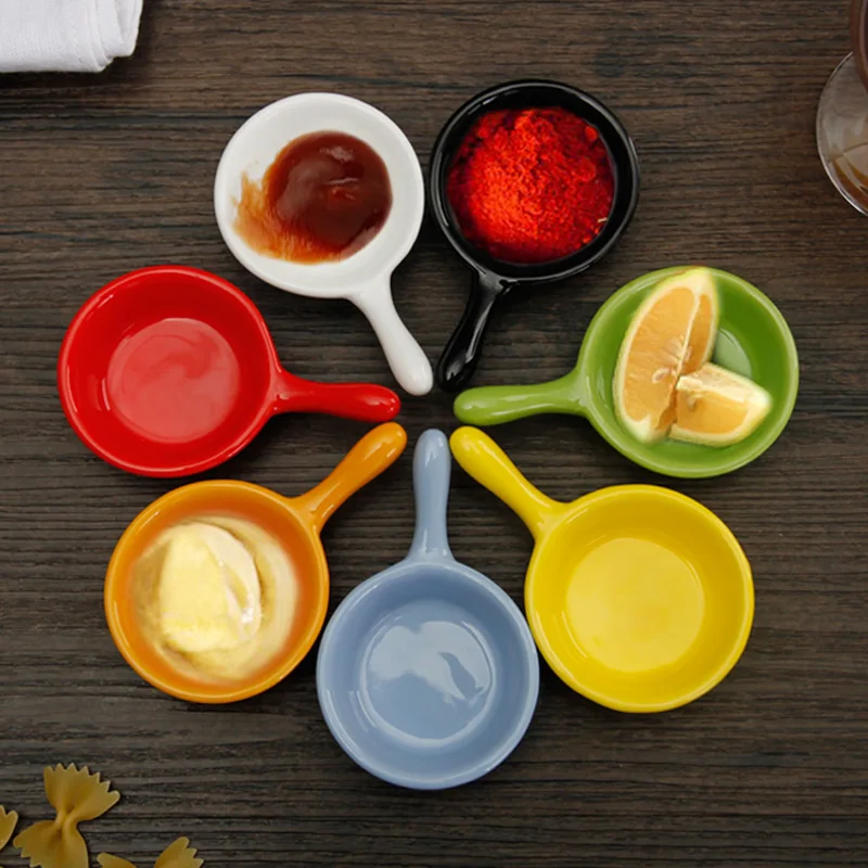 3pcs ceramic sauce dish With handle, jam dish, kitchen tableware