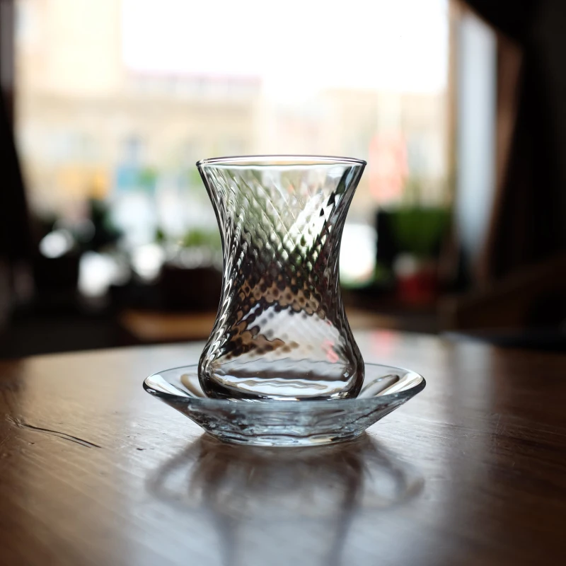 Турецкая традиционная прозрачная стеклянная черная чайная чашка ледяная капля Турецкая кофейная чашка набор посуды водная чашка для напитков