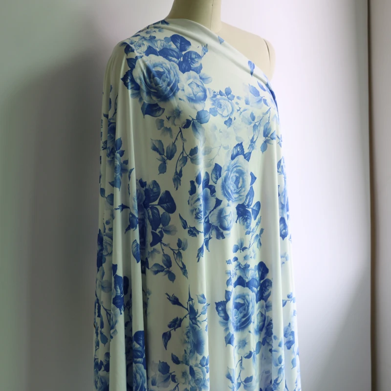 50 см* 155 см Китай цветочный дизайн мягкий молочного волокна трикотажный материал платье Купальник леггинсы 4 способ стрейч ткань