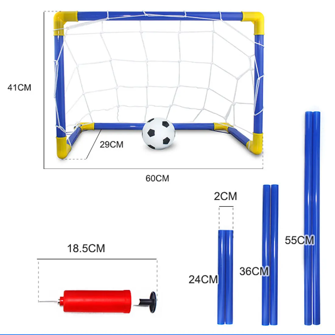

New 1 Set Children Sports Soccer Goals with Soccer Ball and Pump Outdoor Sports Practice Scrimmage Game Detachable Football Gate