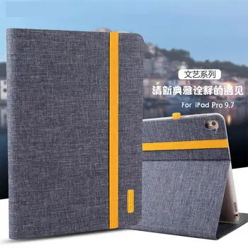

Case For Apple iPad Pro 9.7 inch Smart Cover Ultra Thin Cloth PU Leather+Soft TPU Folio Stand Casual style Case Protective Shell