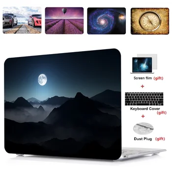 

4in1 Pattern painting Laptop Case Cover For Apple Macbook Air 11 13 incb Pro Retina Touch Bar& ID 12 13 15 inch A1932 A1990