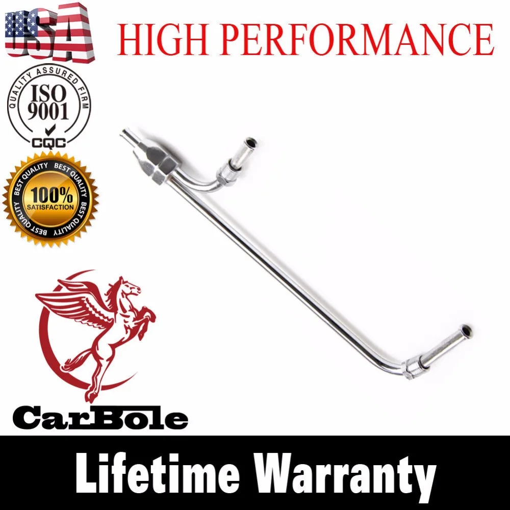 CARBOLE Chrome Gas Lines 1551 Steel Fuel Line 4160 4 Barrel 3/8 in Hose Barb Inlet GSL1001in
