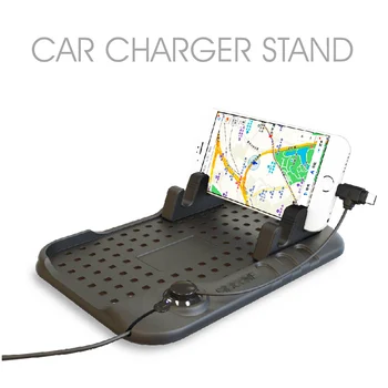 サポート簡単インストールユニバーサルノンスリップ調整可能な角度デュアル usb ポートしっかりと急速充電器車ライター電話ホルダー