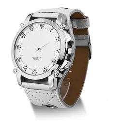 Популярные успешные для мужчин's искусственная кожа негабаритных Кварцевые Световой мужчин часы руки наручные часы 5UVP C2K5W