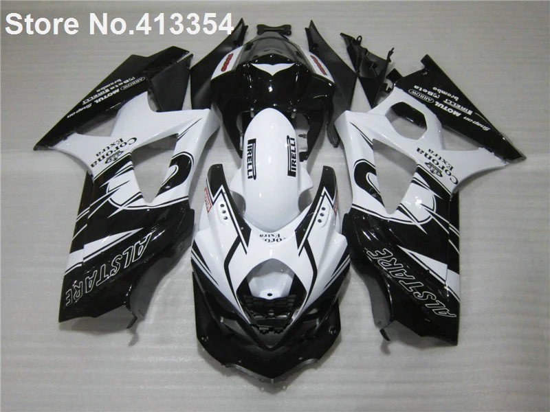 Hot sale fairings for Suzuki GSXR 1000 07 08 white black motorbike