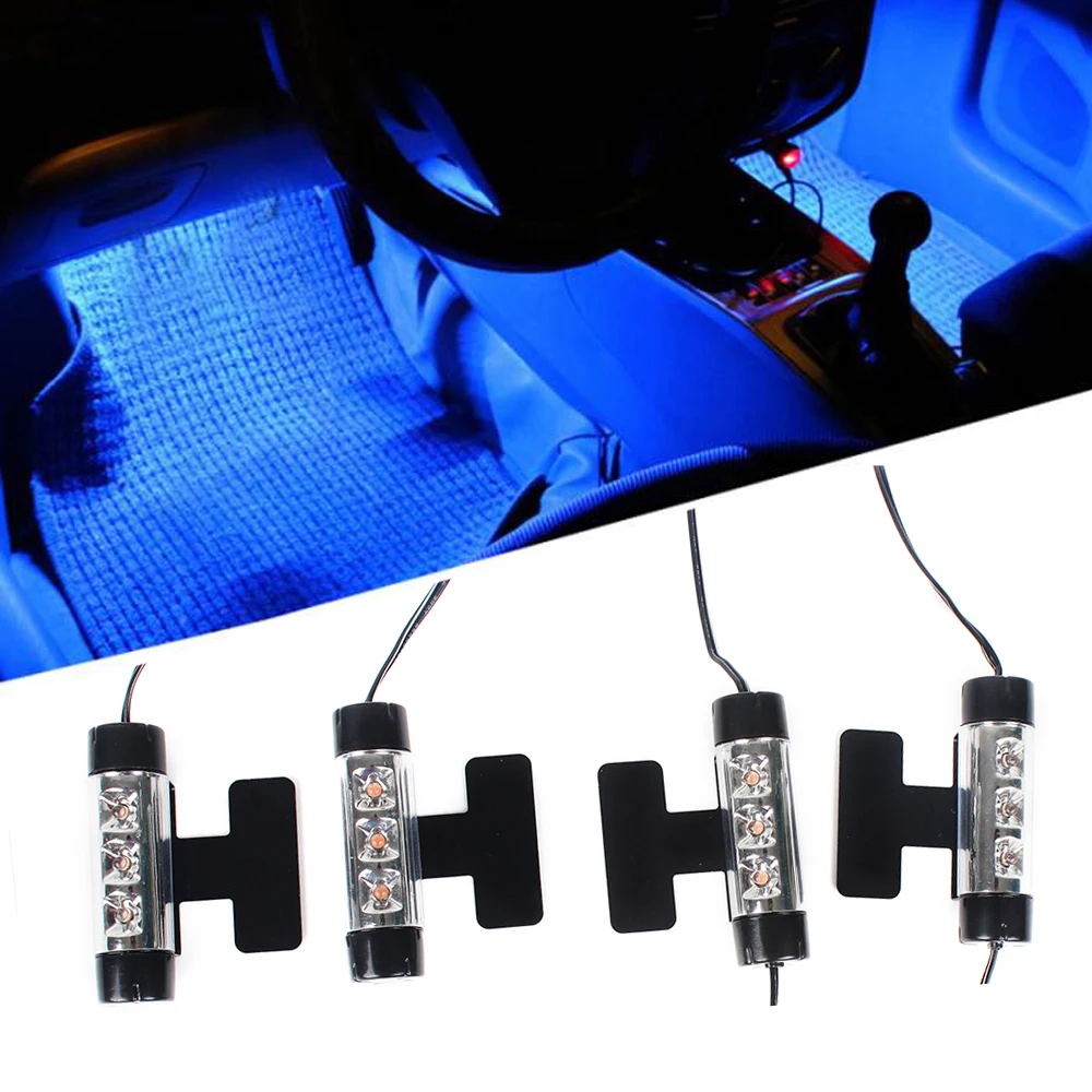 1 Set 4 in 1 Car Auto Interior Decorative Atmosphere Lights Foot font b Lamps b