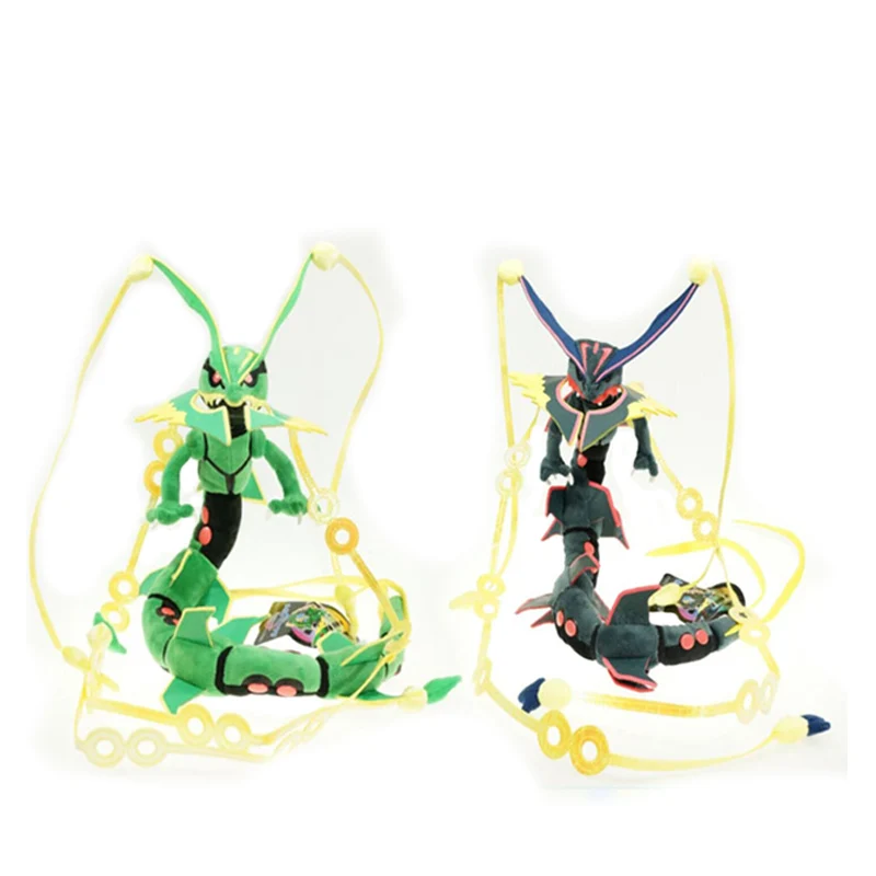 80 см Мега Rayquaza черный Rayquaza животных плюшевые Peluche кукла со скелетом мягкая горячая игрушка Рождественский подарок для детей