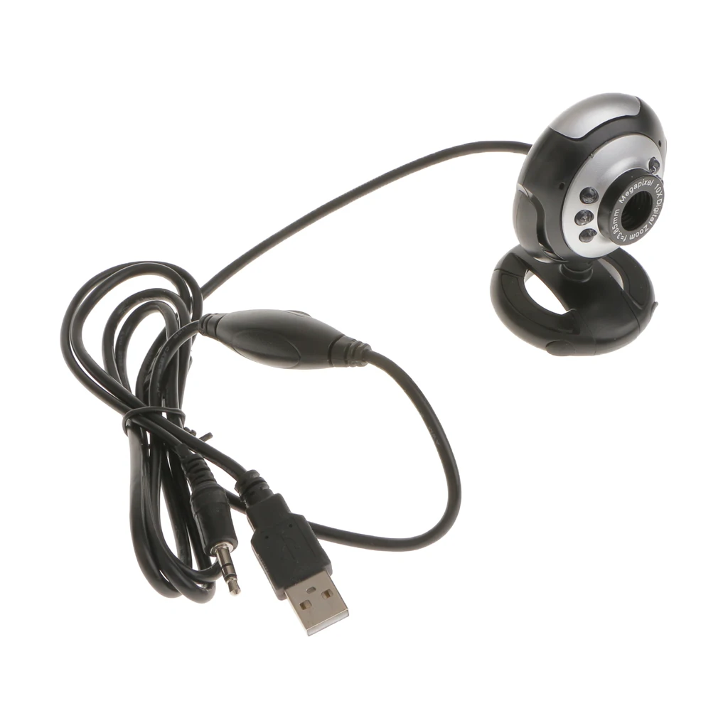 

USB 6 LED HD Webcam Camera NightVision with Microphone Web Cam for Computer
