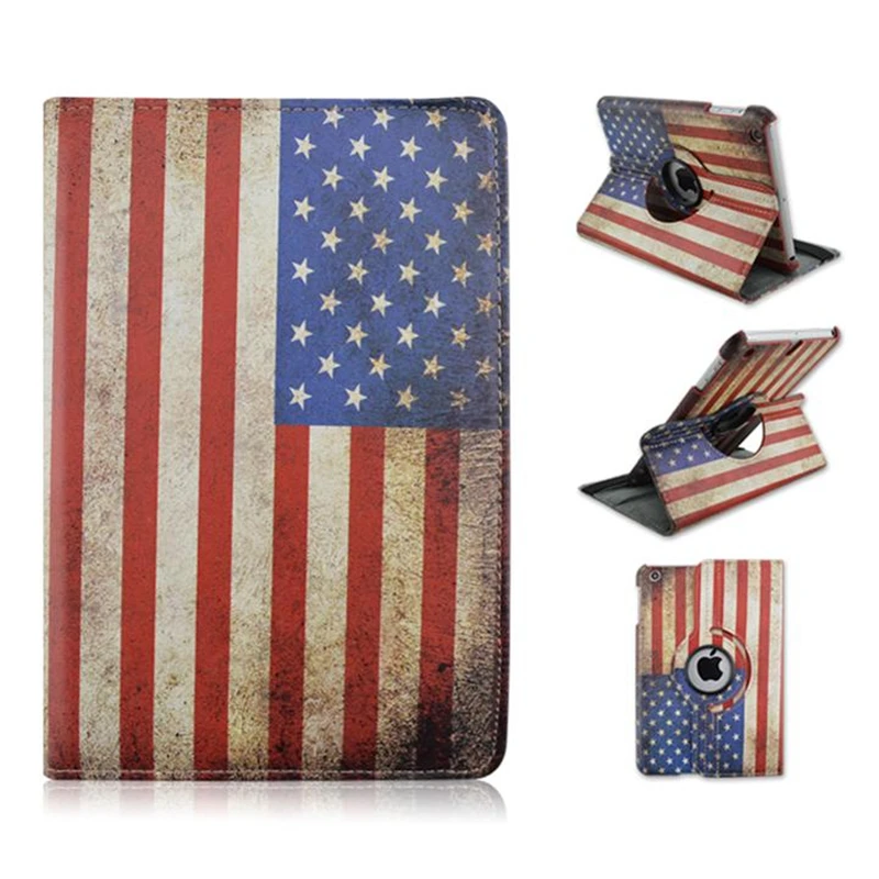 

Flag of American Pattern 360 Rotating PU Leather Full Body Case with Stand for iPad Air 1 2 iPad 2 3 4 iPad Mini 1 2 3 2019 2018