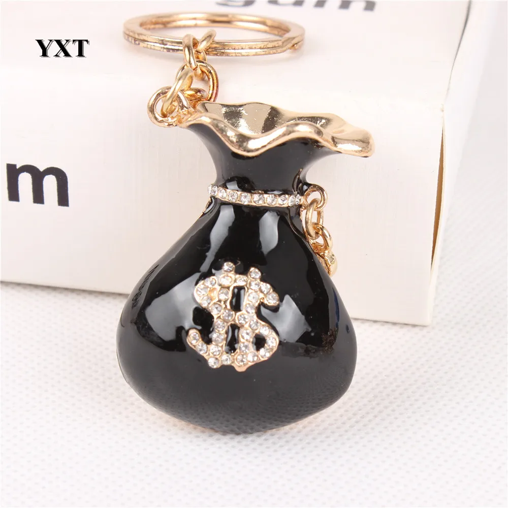 

Black Purse Bag Wallet Fashion Crystal Charm Pendant Purse Handbag Car Key Keyring Keychain Favorite Birthday Gift High-quality