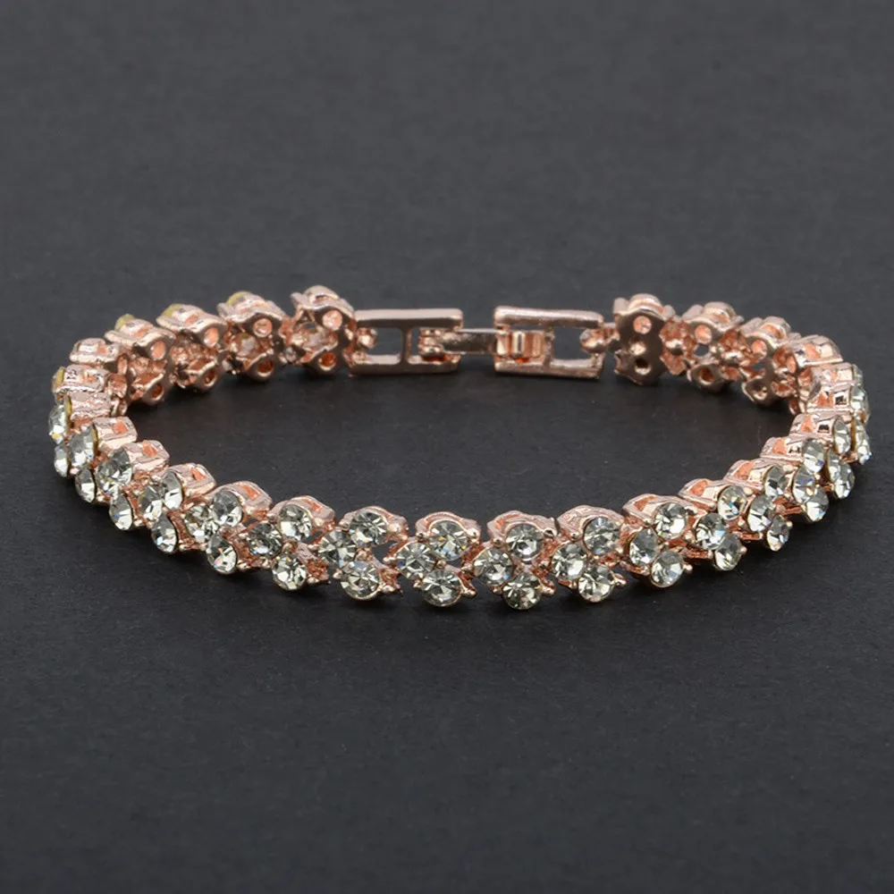

Simple Full Bracelet Fashion Roman Style Woman Crystal Bracelets Gifts 1031
