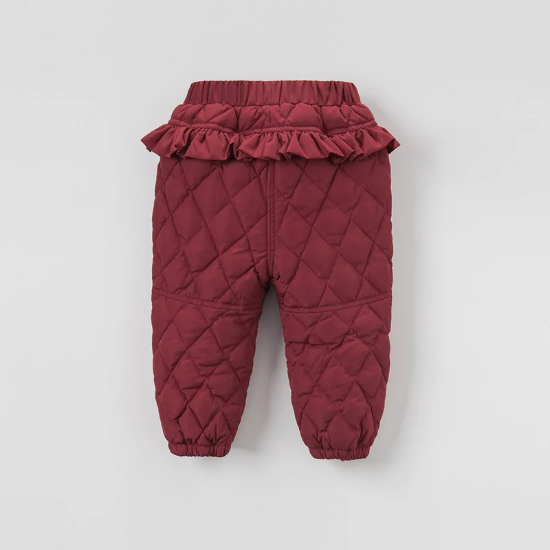 DB4246 dave bella/зимние штаны с бантом для маленьких девочек детские штаны на утином пуху детские штаны с перьями для малышей