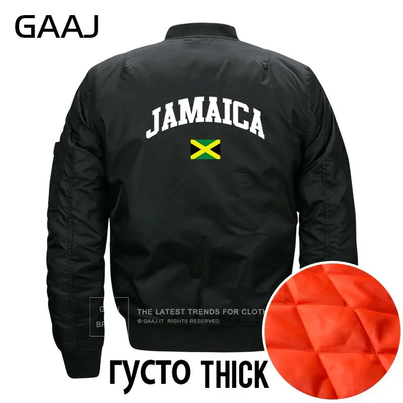 GAAJ Jamaica куртка с изображением флага Мужская Мода 6XL 7XL 8XL куртка ветровка одежда для мужчин парка брендовая одежда уличная одежда#04801 - Цвет: Thick Black