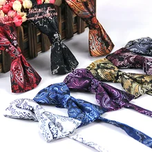 Новинка г. модные Для мужчин жаккардовые Шелковый Пейсли большие Формальные лук Галстуки Для мужчин свадьба лук Галстуки бантом Gravatas бабочка