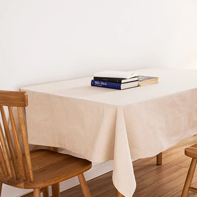 beige linen tablecloth japan style white cotton linen table cloth