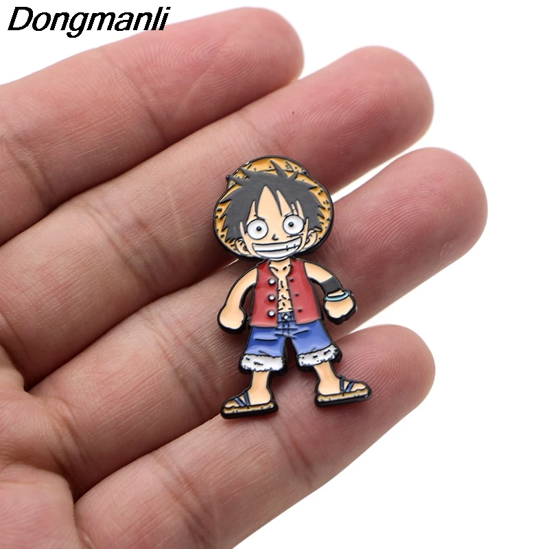 P3644 Dongmanli Аниме one piece Luffy Art металлические эмалированные булавки и броши для женщин и мужчин, ювелирные изделия на футболке, значок на лацкане, подарки