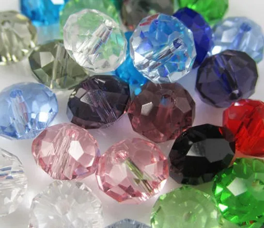 

10mm 300pcs/lot black white blue Mixed Glass Faceted Rondelle Beads spacer bead Colored For Jewelry Making Wholesale crystal