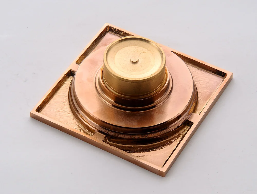 Goede Vierkante Vorm Badkamer Douche Afvoer, Wasmachine Afvoerputje, Geur Slip Balkon Afvoer, 100% Messing, rose Goud Kleur