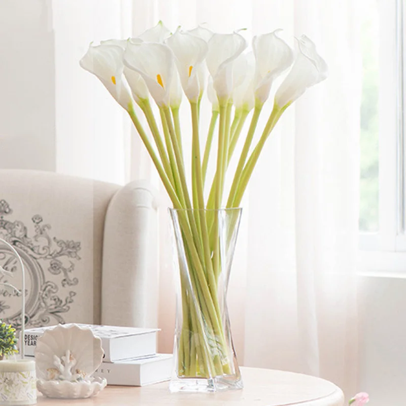 Искусственный цветок поддельные Калла лилии украшения для свадьбы дома праздника партии RT99 - Цвет: white