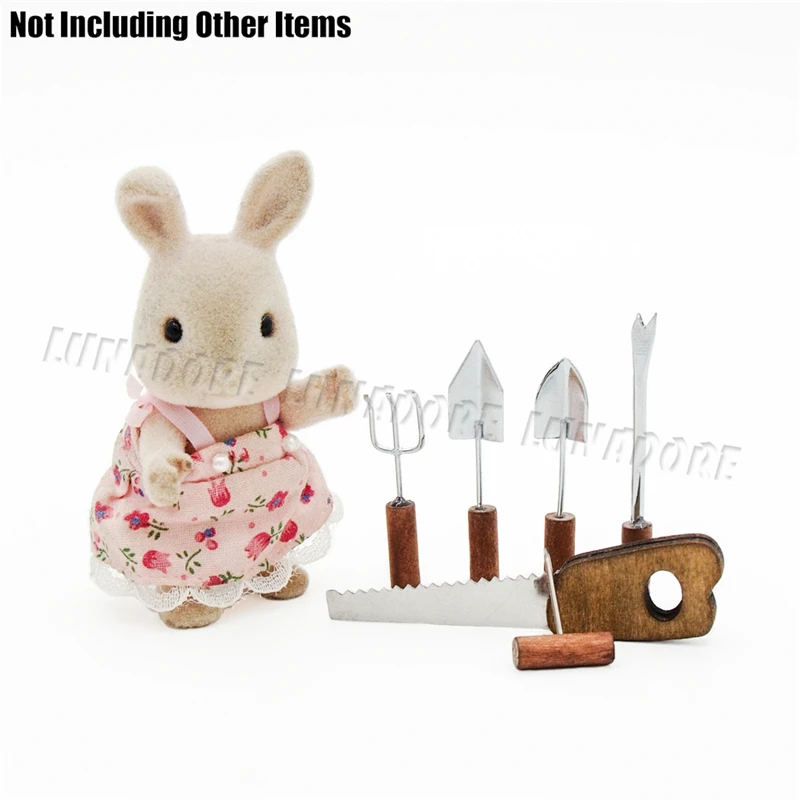 6PCS Odoria 1:12 Miniature Gardening Tools Model Set for Dollhouse Fairy Patio Outdoor Accessories