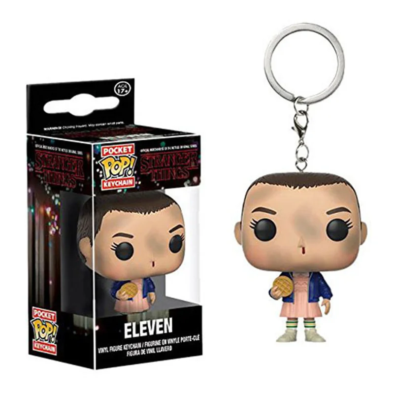 FUNKO POP Stranger Things Eleven with eggos Dustin DEMOGORGON keychain PVC action figure collection model toys with Retail Box 
