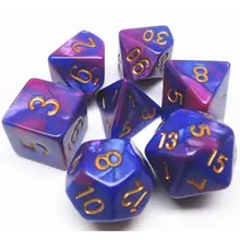 7pcs/set Blue-purple New Acrylic Polyhedral Die Role Playing Phantom Table Dice Set Party Game Toys For Creative Children's Gift
