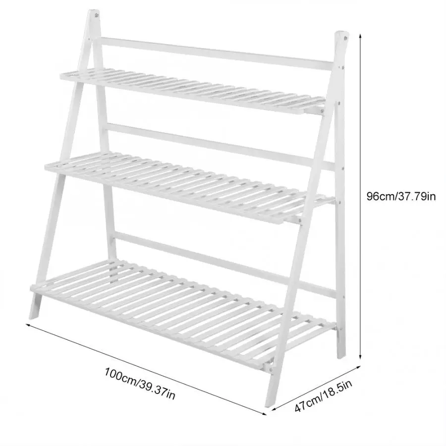 Полка для растений, 3 уровня, Бамбуковая полка для хранения, для балкона, мясистый напольный стеллаж, складной цветочный горшок, подставка для растений, полка для цветов