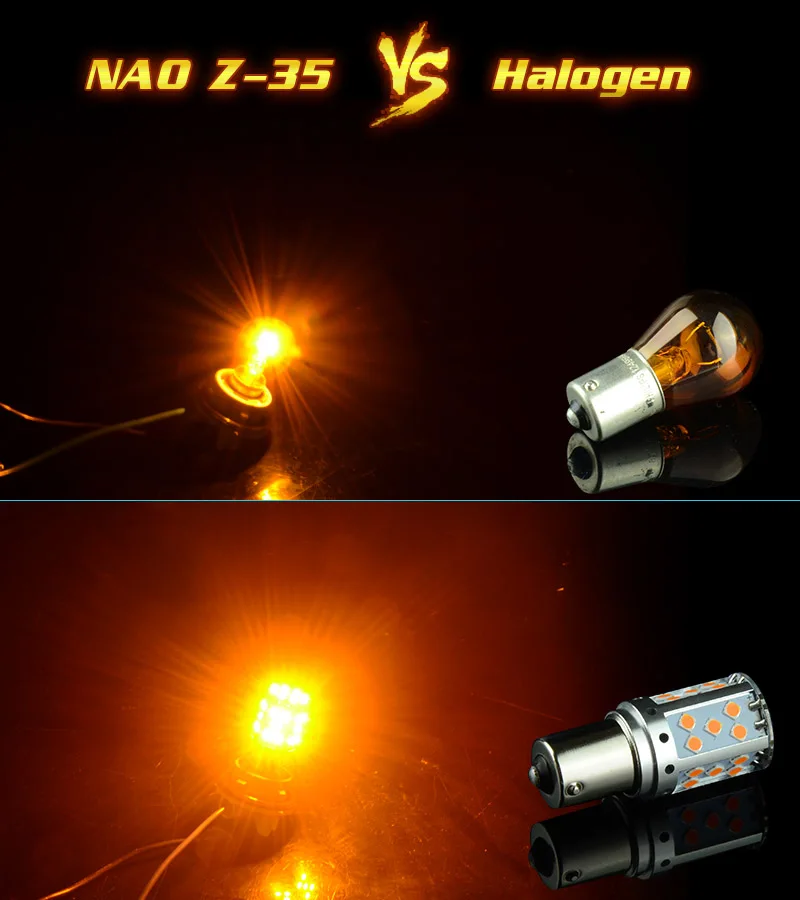 NAO PY21W LED Canbus No Hyper Flash 19W 2600Lm P21W BA15S BAU15S 1156 ڵ led , 3030 ڹ ȭƮ DRL ڵ  õ