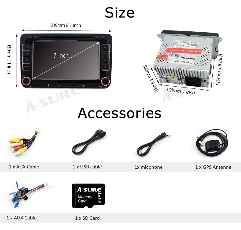 Excellent A-Sure 2 Din 7