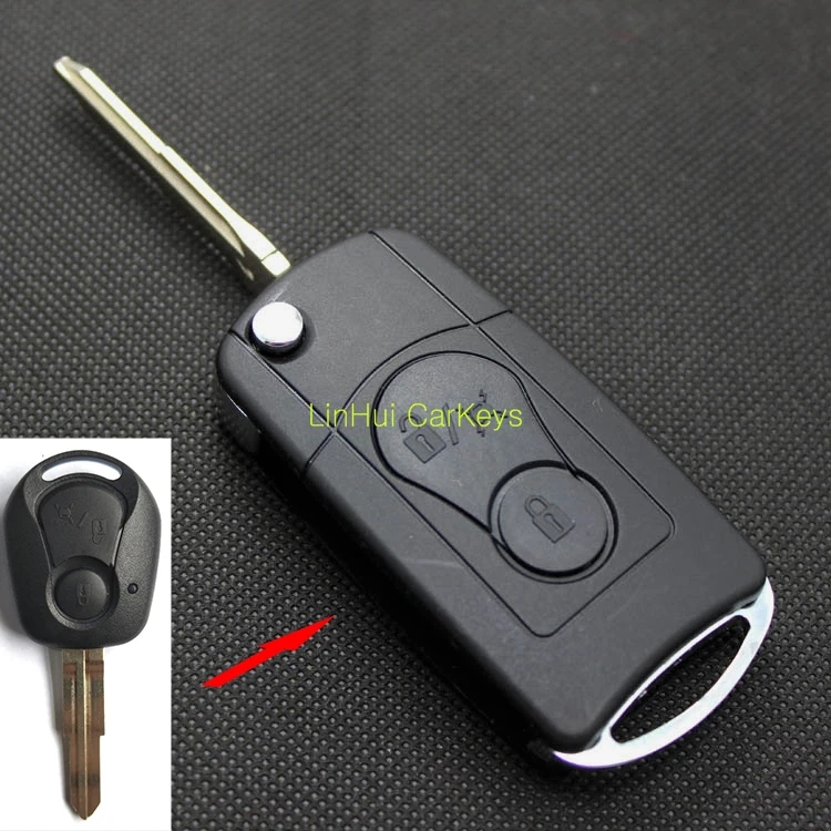 

PINECONE for SSANG YONG KYRON ACTYON REXTON 2 Buttons Uncut Brass Blade Modified Remote Blank ABS Key Shell 1 PC